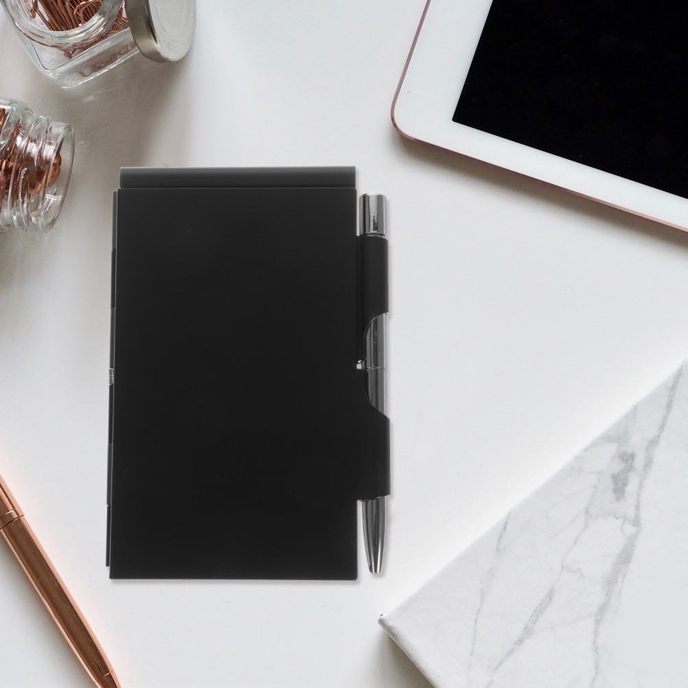 Metal Pocket Notebook Home Office Notizbuch Stift Mini Notepad with Pen