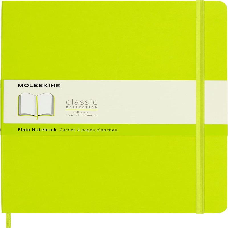 Moleskine Classic Notebook Soft Cover Xl 7.5 X 9.5 Plain/Blank Lemon Green 192