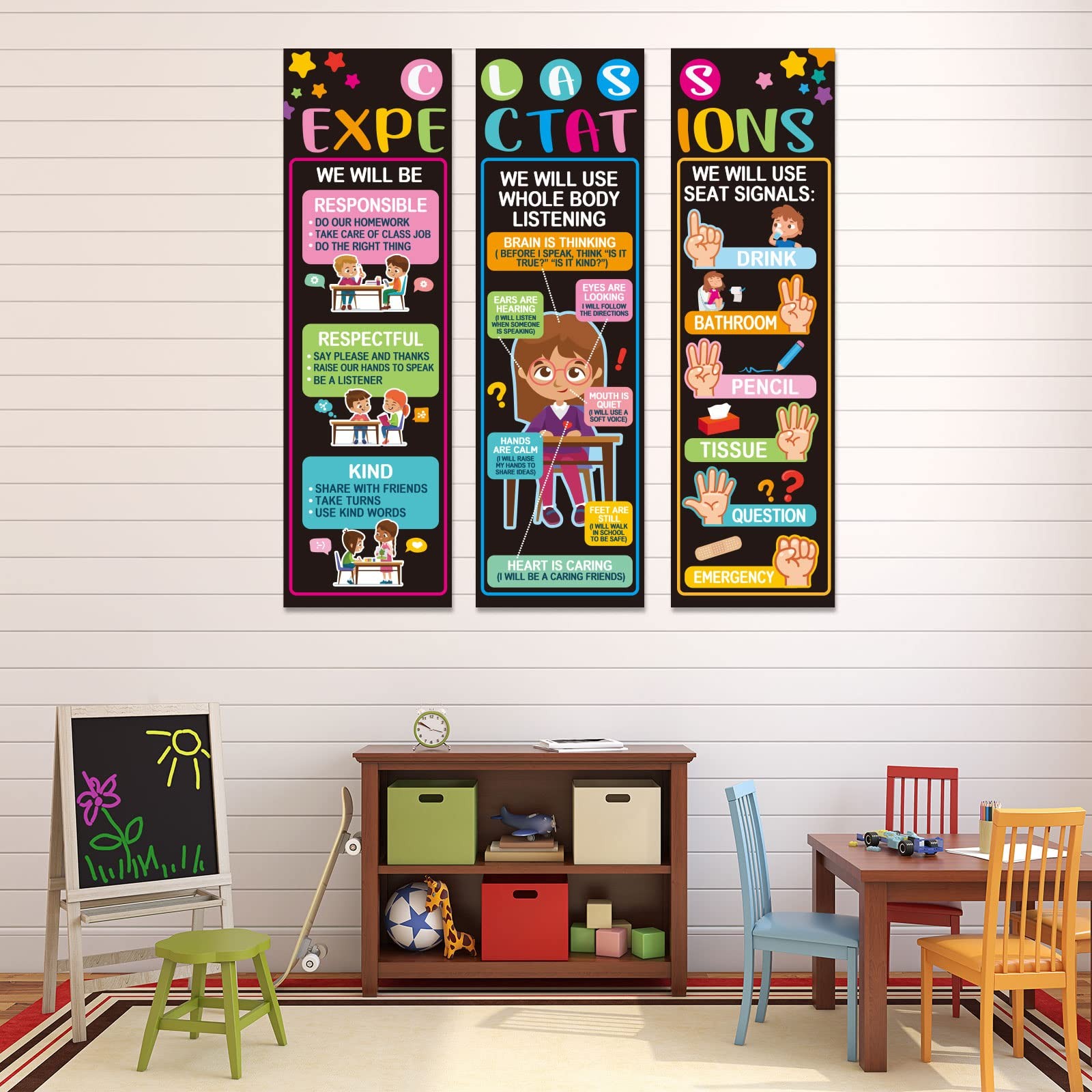 3 PCS Class Expectations Jumbo Poster for Classroom Decorations Class Rules W…