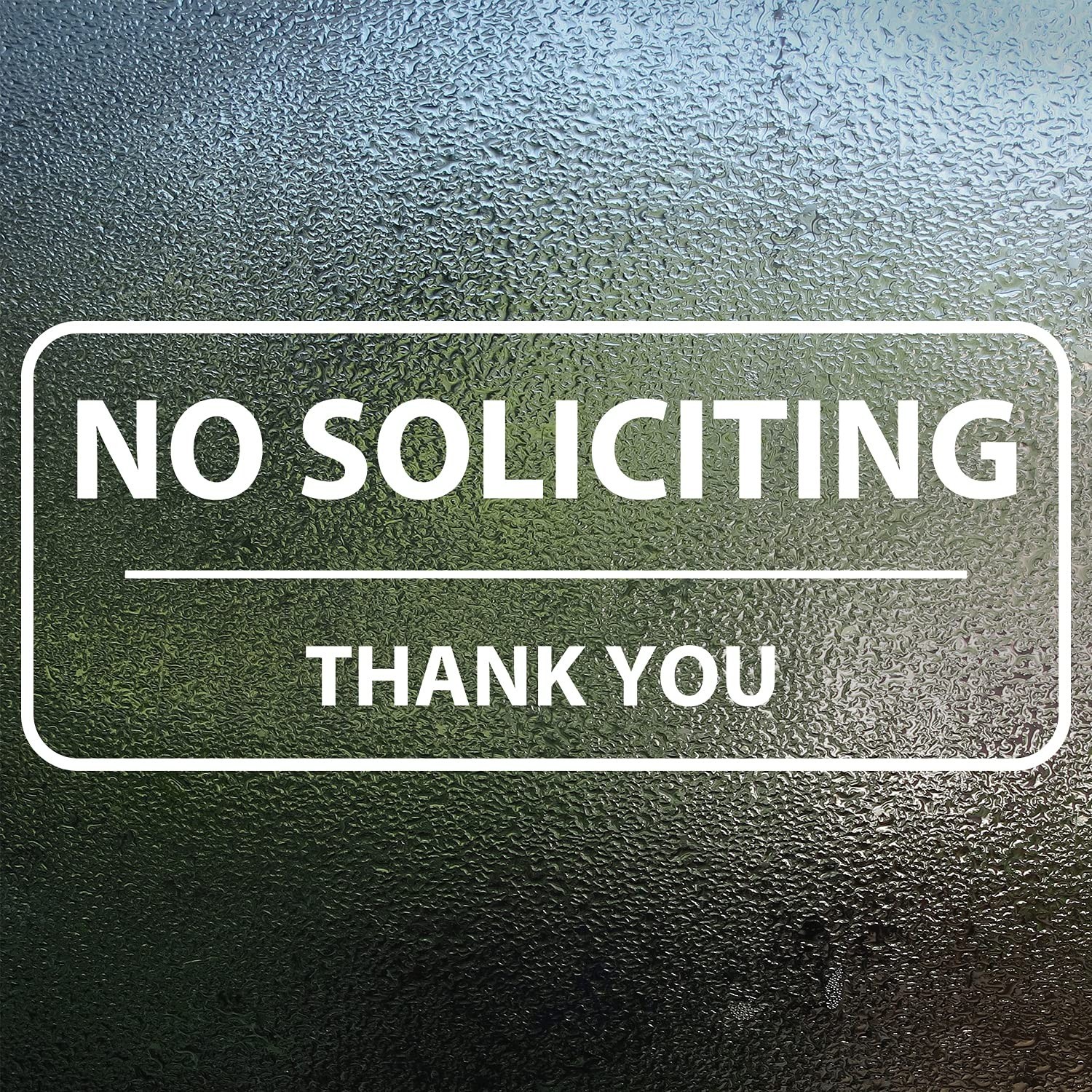 No Soliciting Sign 3”X7” No Soliciting Door Window Sticker Indoor Outdoor W…