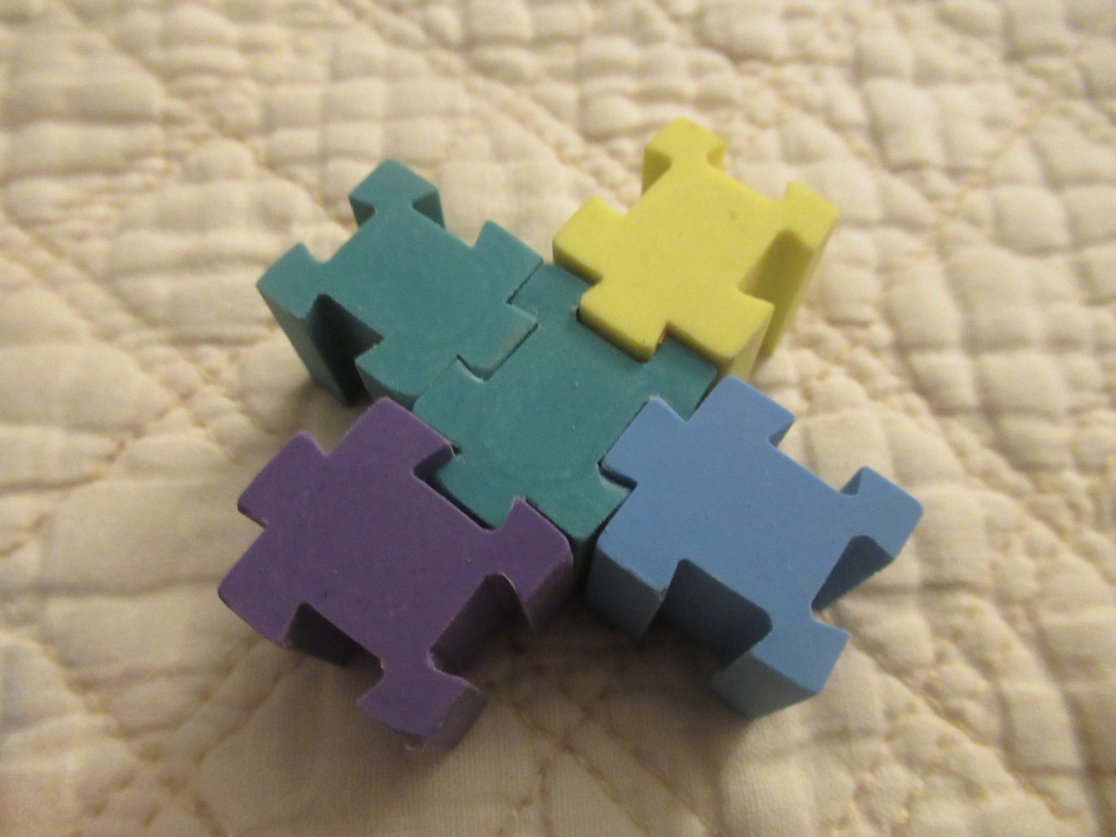 Multicolor Puzzle-Piece Erasers (16-Set)