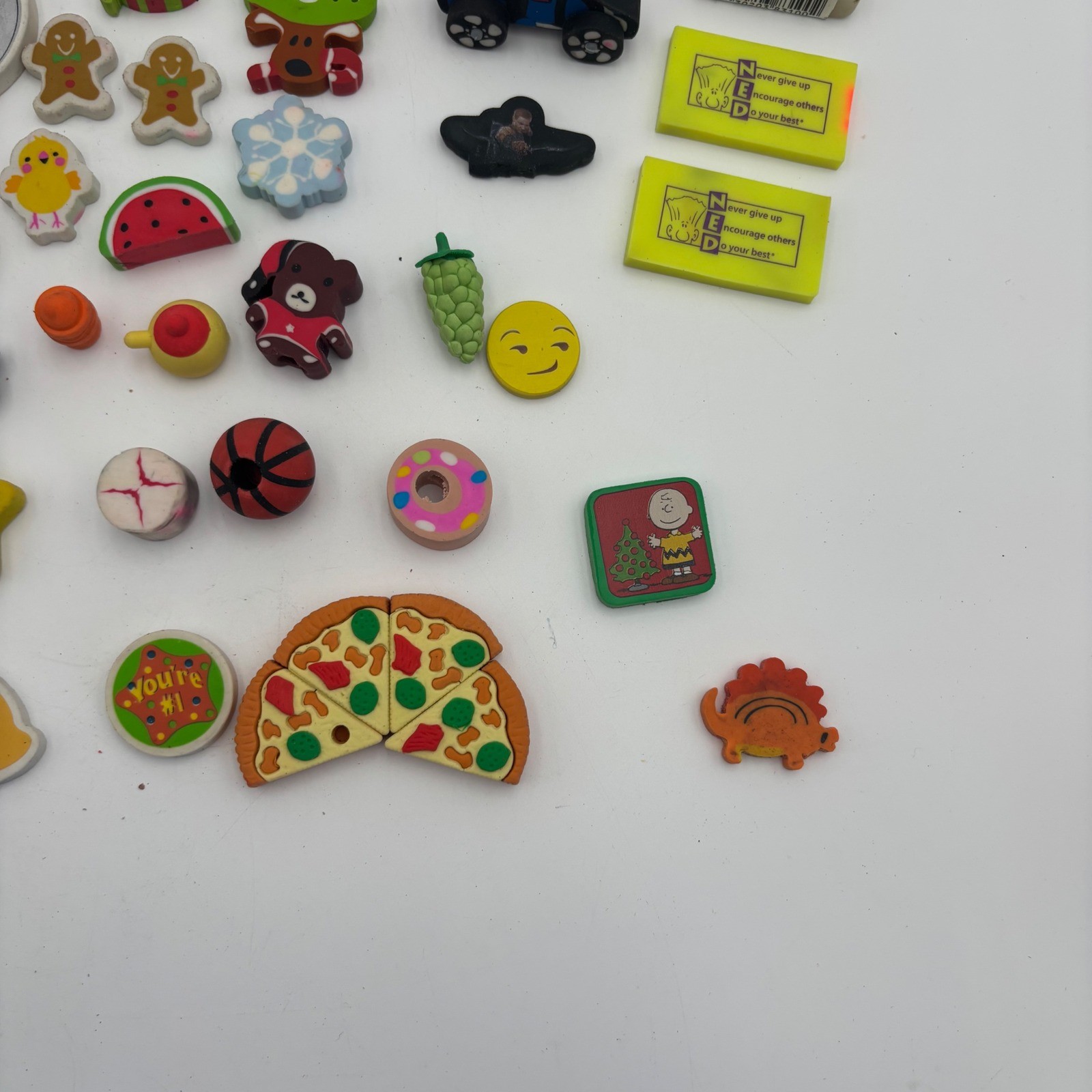 Unbranded Novelty Eraser Lot Kids OS Multicolor Good 69pc Dr Seuss Disney Food