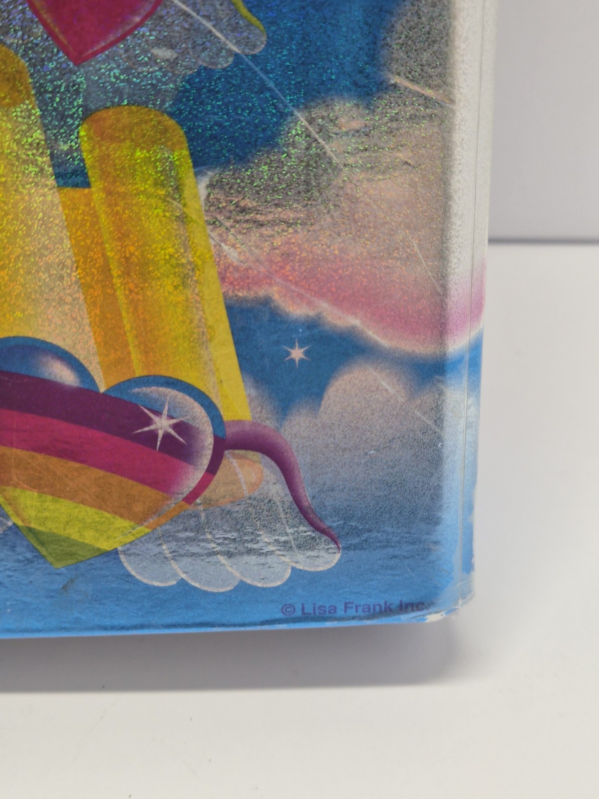 ​Vintage Lisa Frank 3-Ring Binder Holographic Angel Kitty Cat Rainbow 90s Y2K