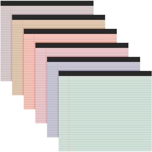 Pcs 11″ x 9.5″ Legal Pads College Ruled Notepad Landscape 6 Cute Color
