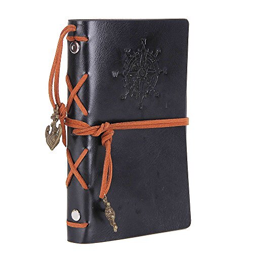 Leather Writing Journal Notebook, EvZ 5 Inches Vintage Nautical Spiral Blank