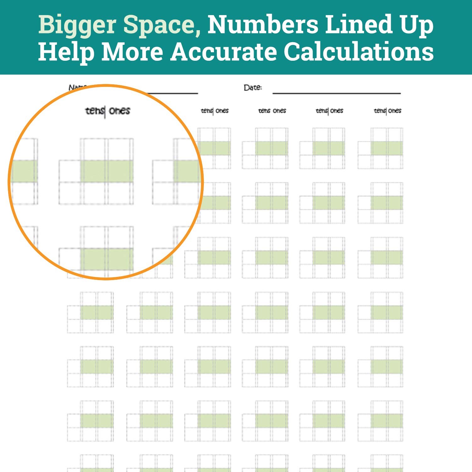 80-Page Channies Quick and Neat Math Line-Up Workbook for 1st-3rd Grade