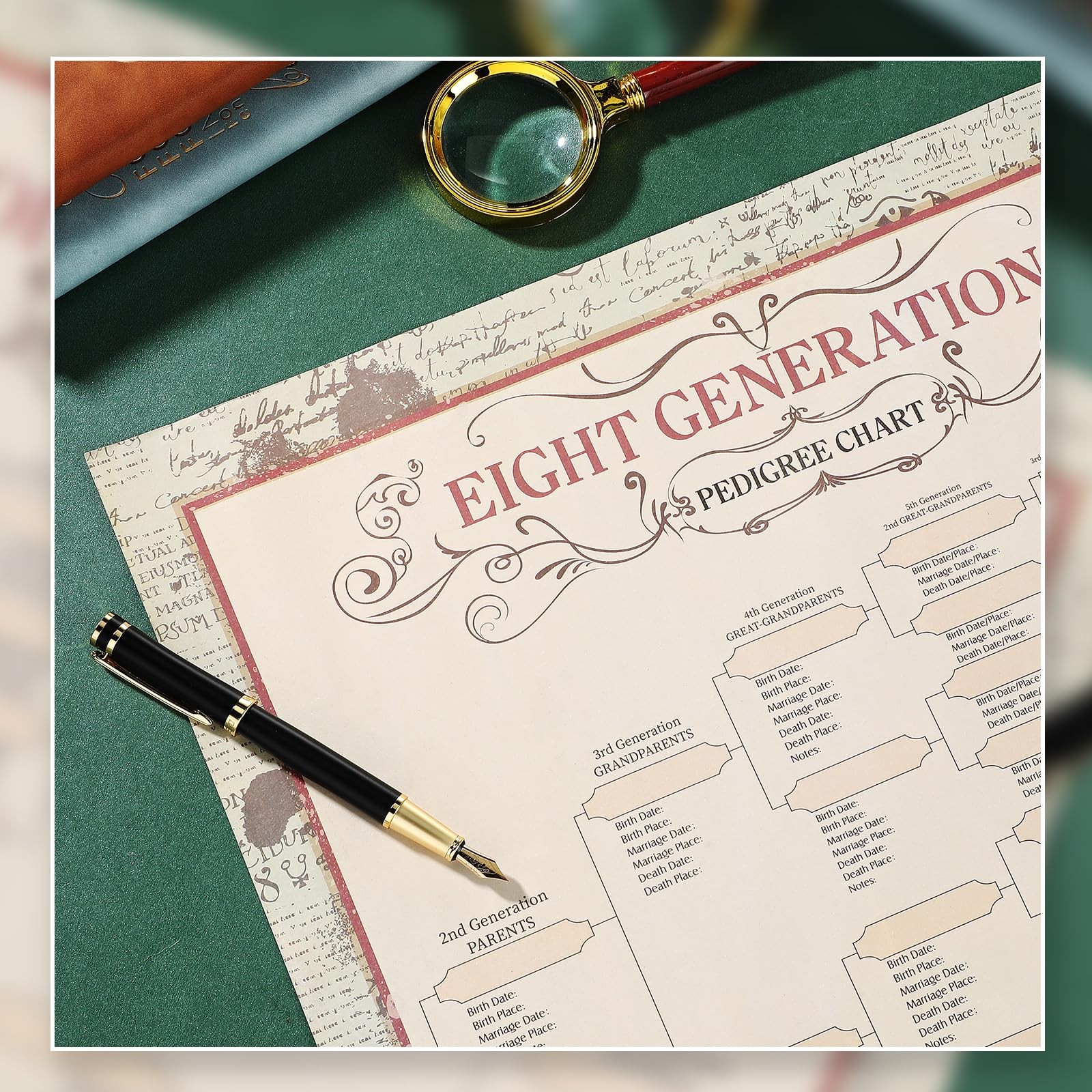 30 Pcs Family Tree Charts to Fill in Genealogy Charts 8 Generation 255 Name S…