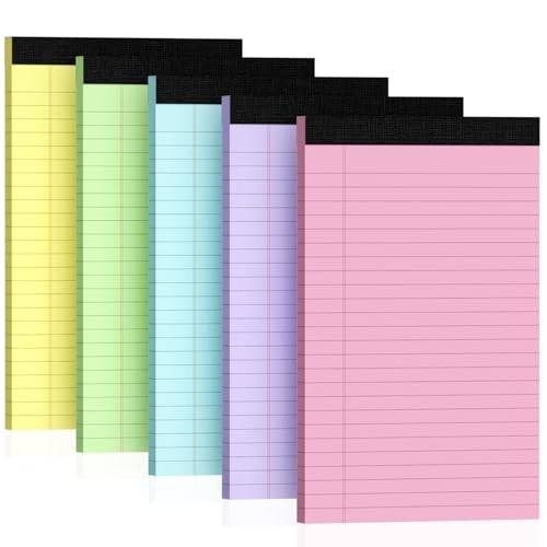 5pcs Small Note Pads, Color Notepads 5×8 College Ruled Notebook, Color-5