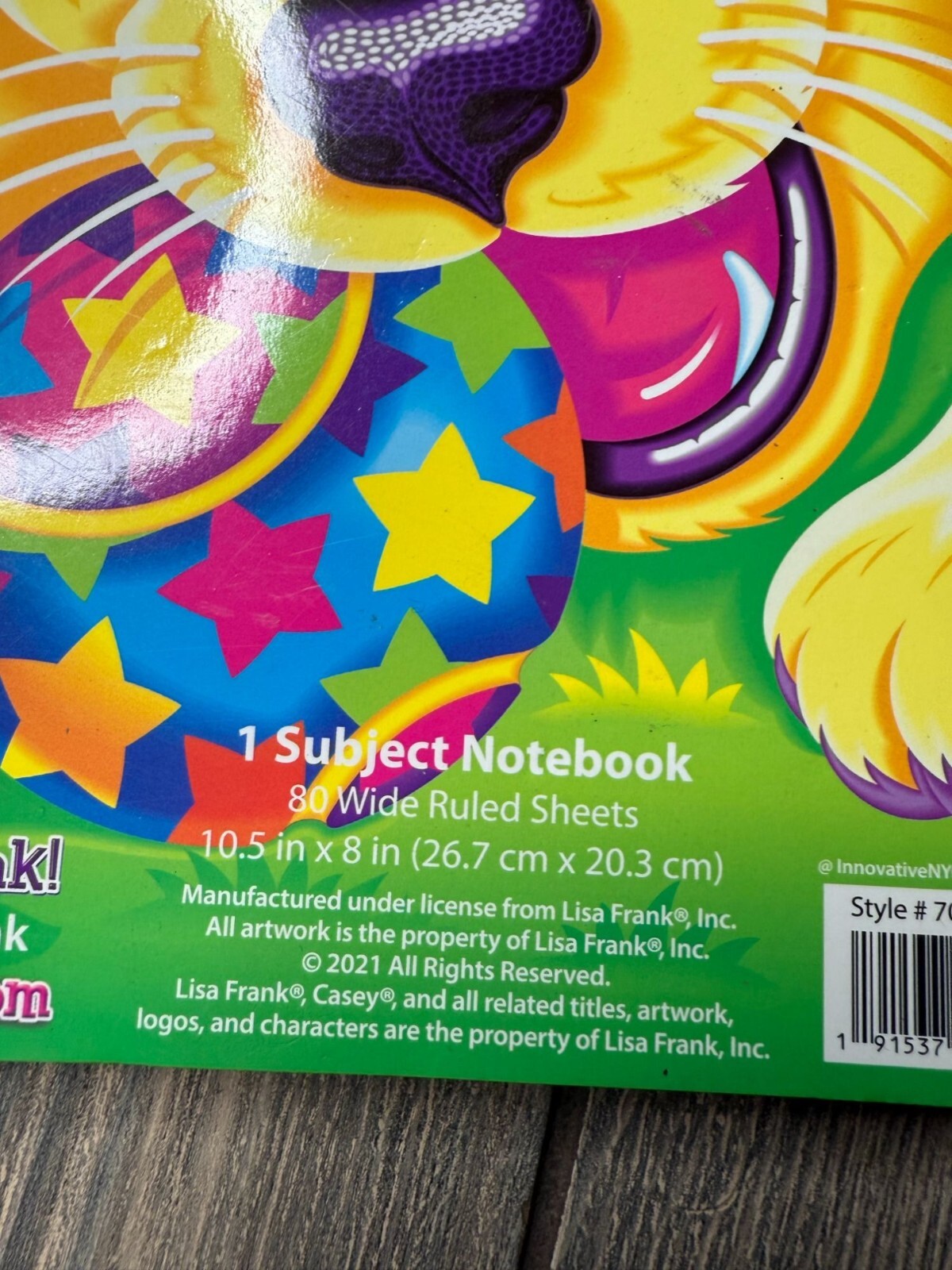 Lisa Frank 2021 Puppy Spiral Notebook 1 Subject 80 Sheets 10.5×8 Inches Wide Rul