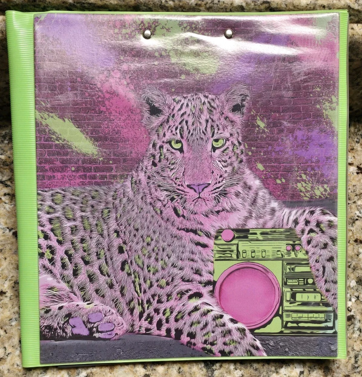 2021 Mead Trapper Keeper RETRO Binder Portfolio 90s Vibes Boombox Cheetah Print