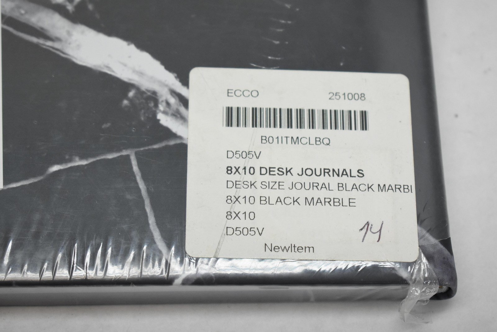 Eccolo World Traveler 8×10 Desk Lined Journal Black Marble Hardcover Notebook