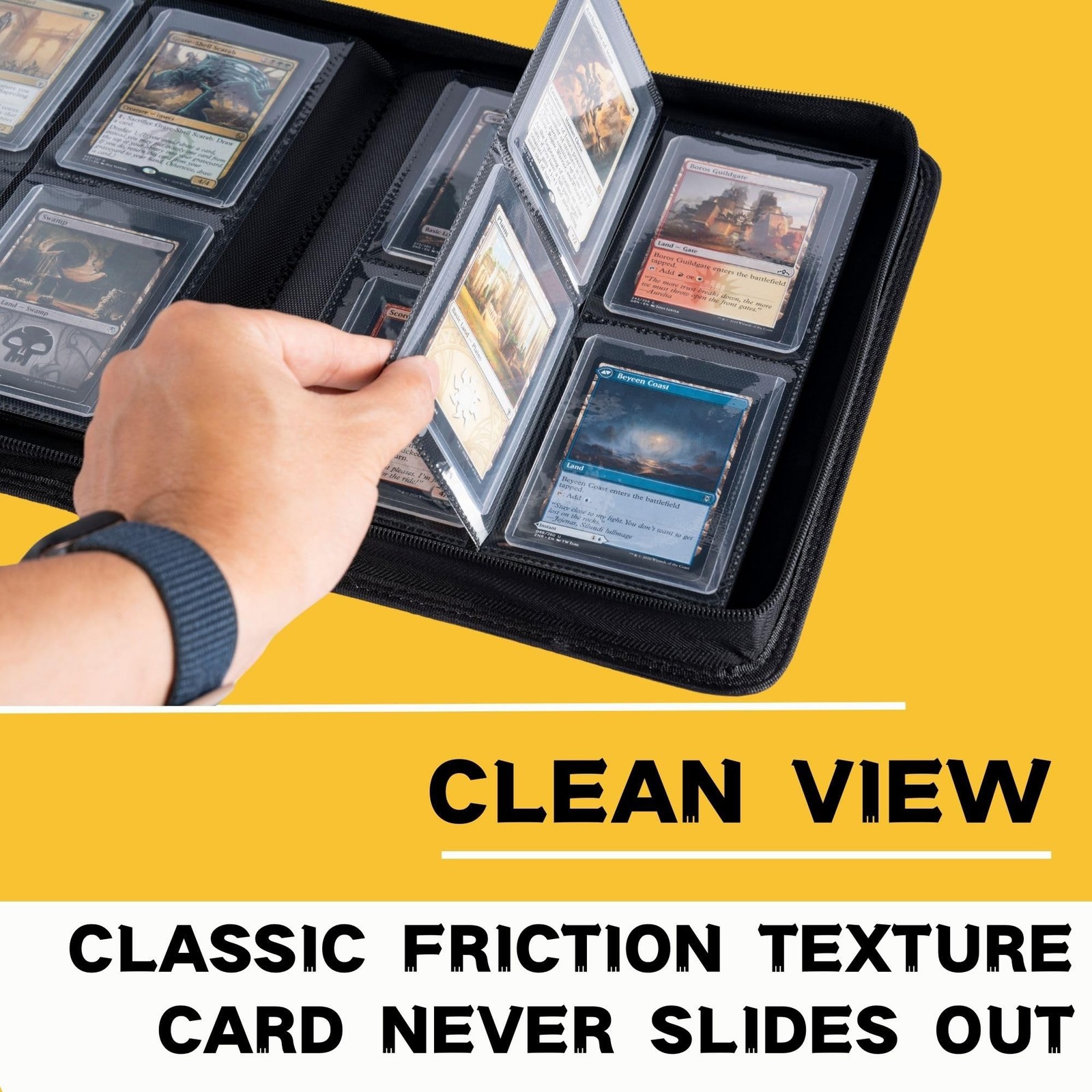 Top loader Binder, Holds 128+ Toploaders, 4 Pocket Top Loader Card Storage Ca…