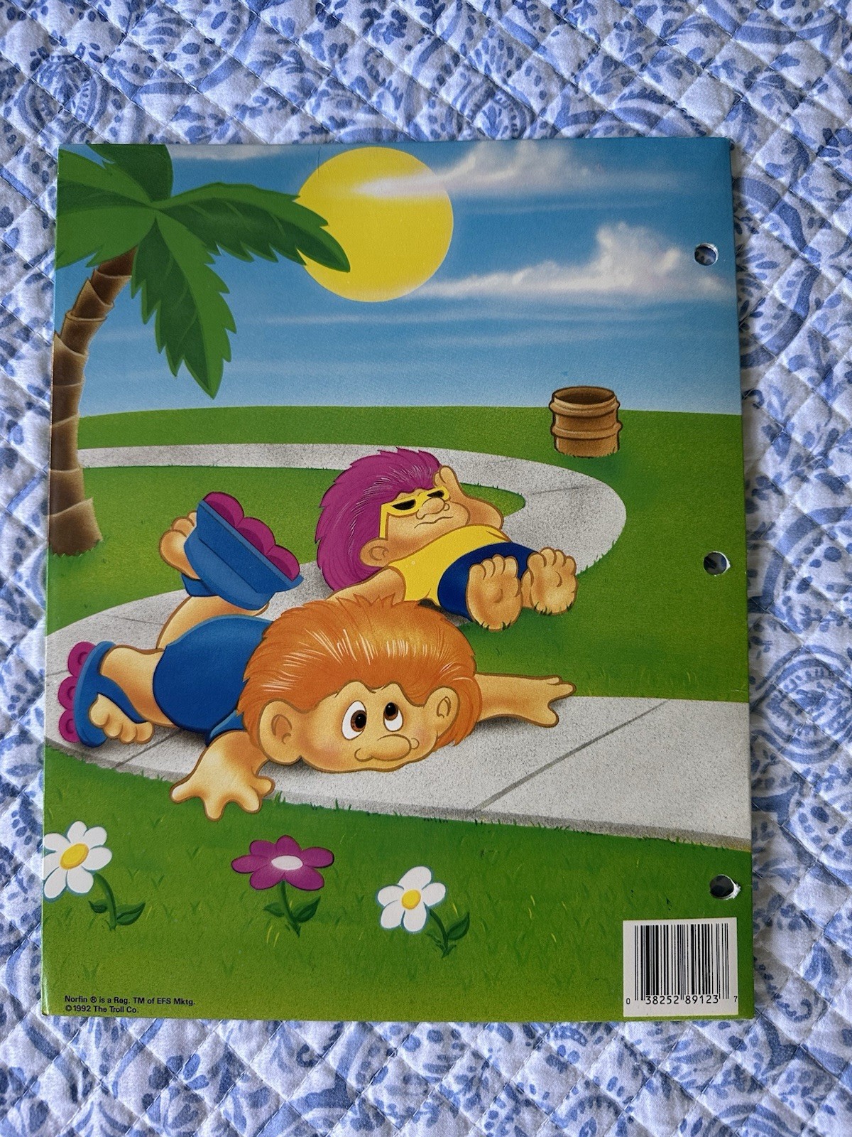 1992 Norfin Trolls Three Hole Pocket Folders For Binder Lot Of 2 Made In The USA