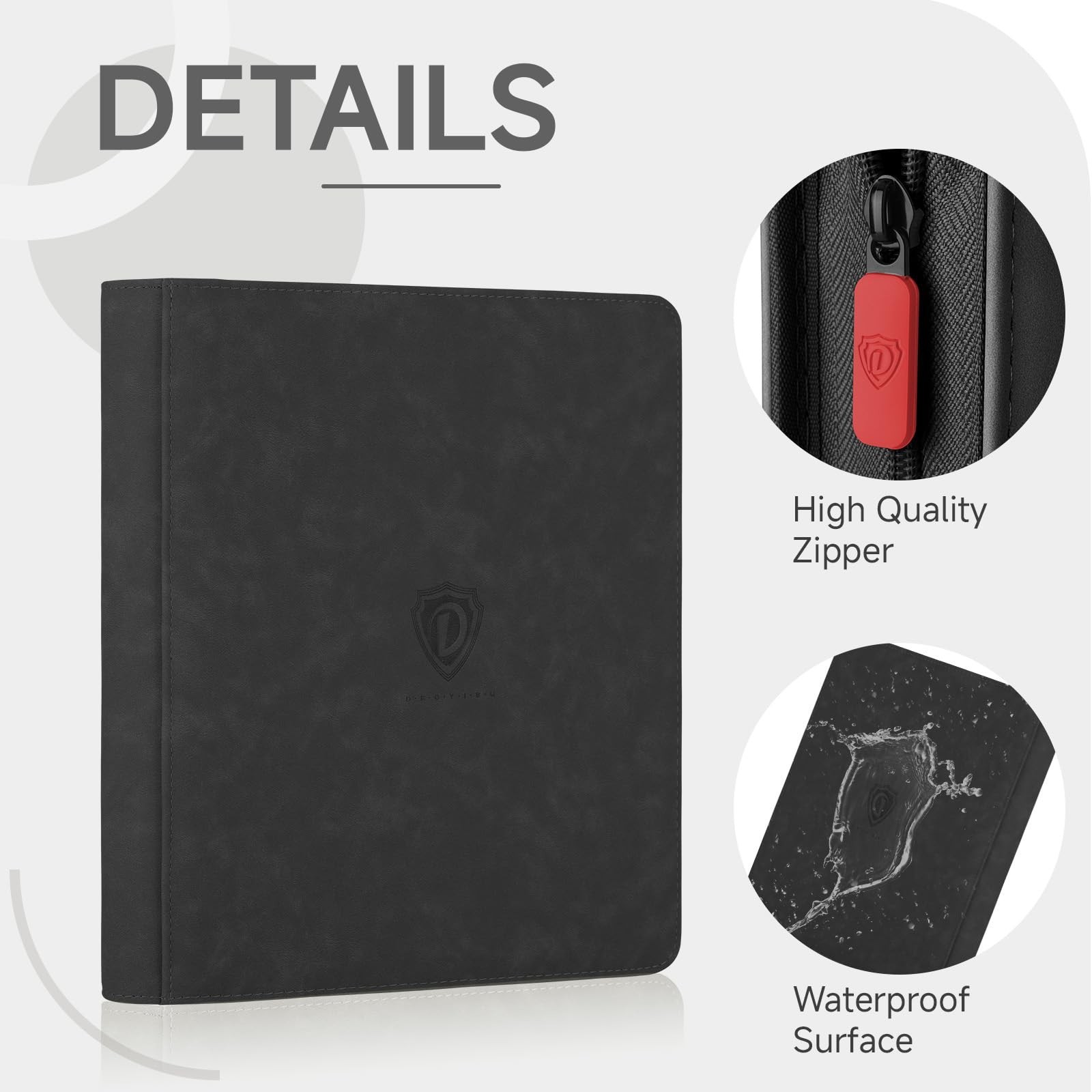 Trading Card Binder with Zip,12 Pockets Card Binder,720 Double Sided Pocket C…