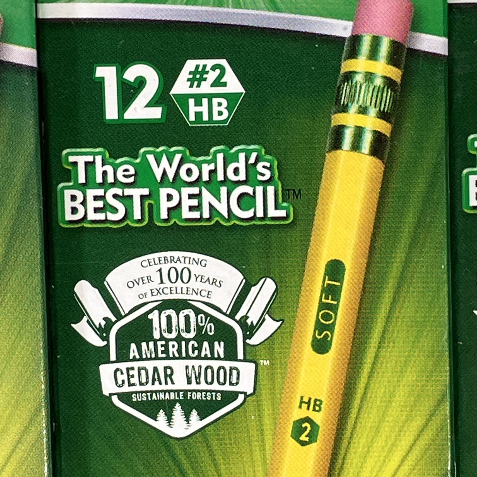 Dixon Ticonderoga 13882 2HB 12 Count Box Lot Of 5 60 Yellow Pencils Total Cedar