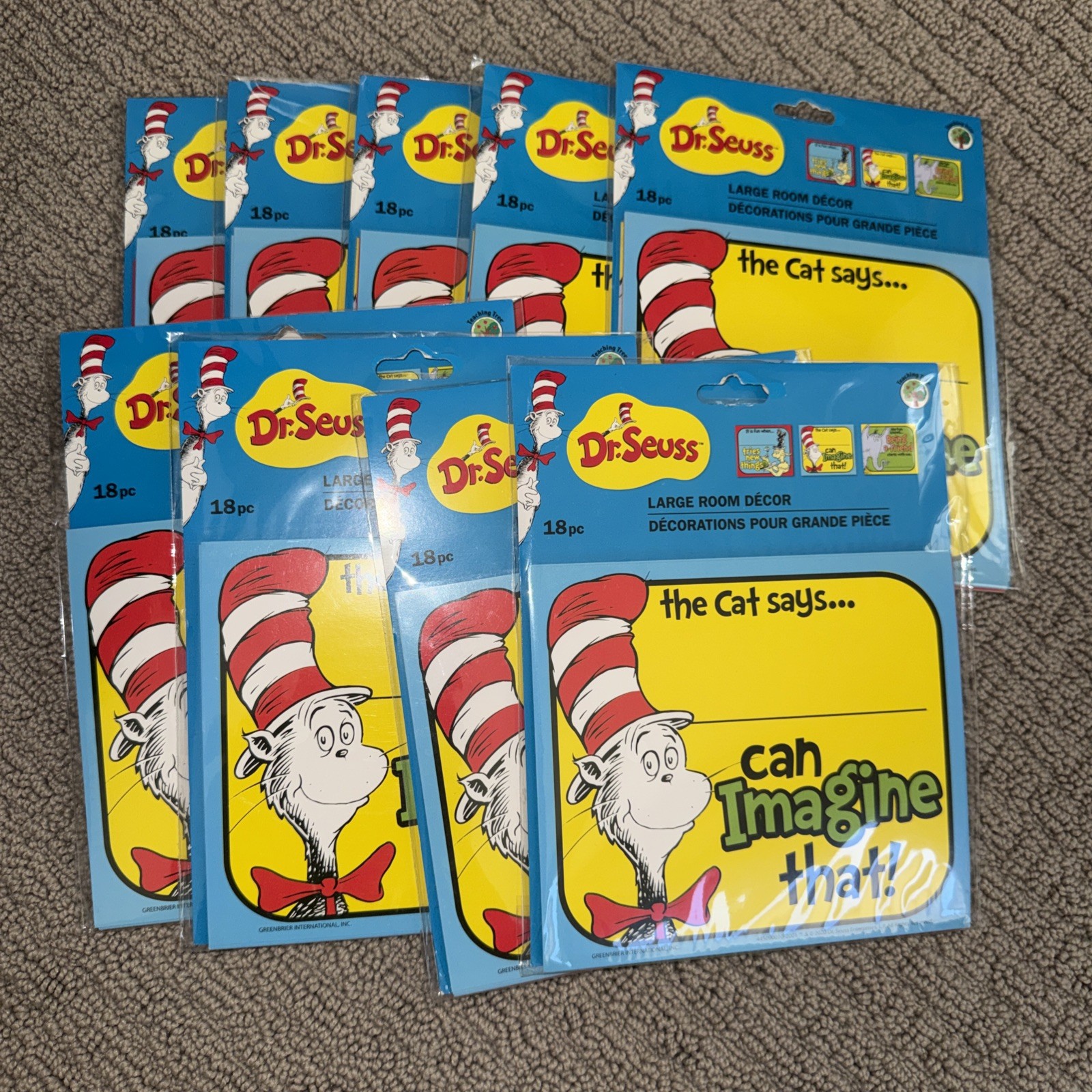 Kids Educational Dr. Seuss Learning To Read 18 Piece Fill In-NEW 9 Sets 18 Each