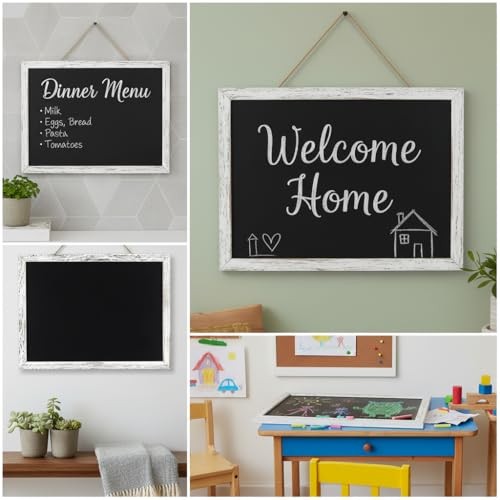 3 Pack 12×16 Chalkboard Set Rustic White Wood Frame Wall Menu Wedding Sign Decor