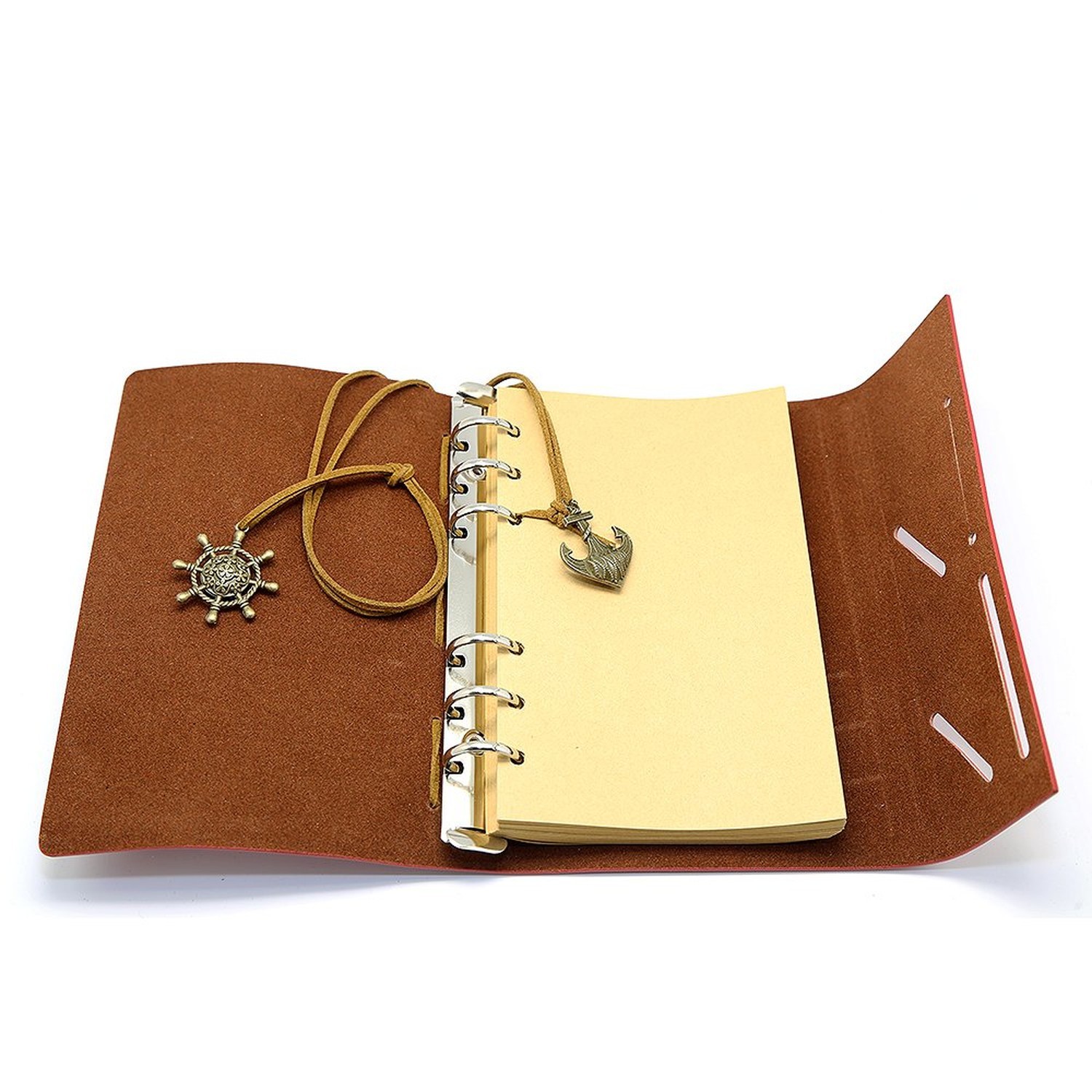 EvZ Leather Writing Journal Notebook, 5 Inches Vintage Nautical Spiral Blank …