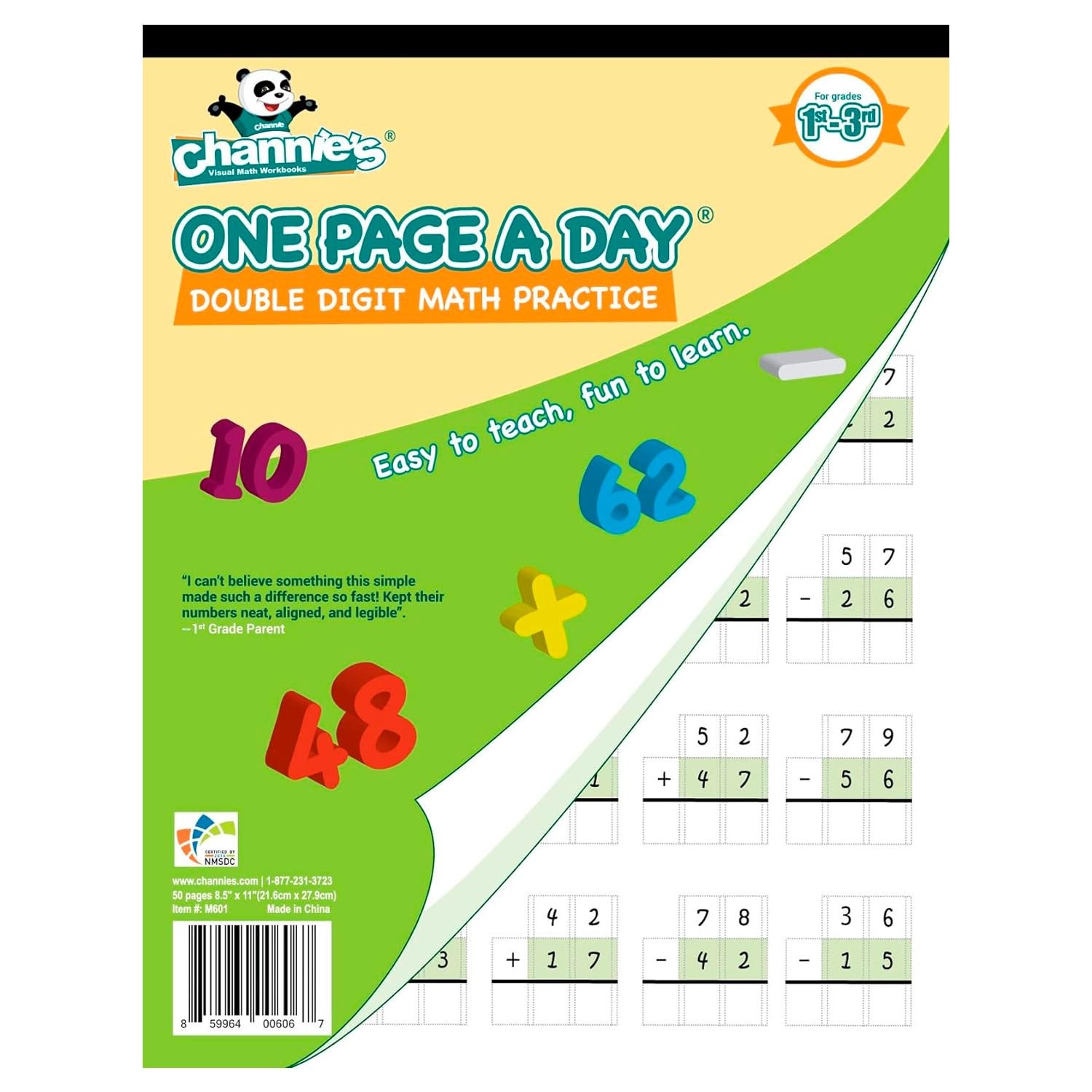 One Page A Day Double Digit Math Problem Workbook for 1st Graders, 2nd Grader…