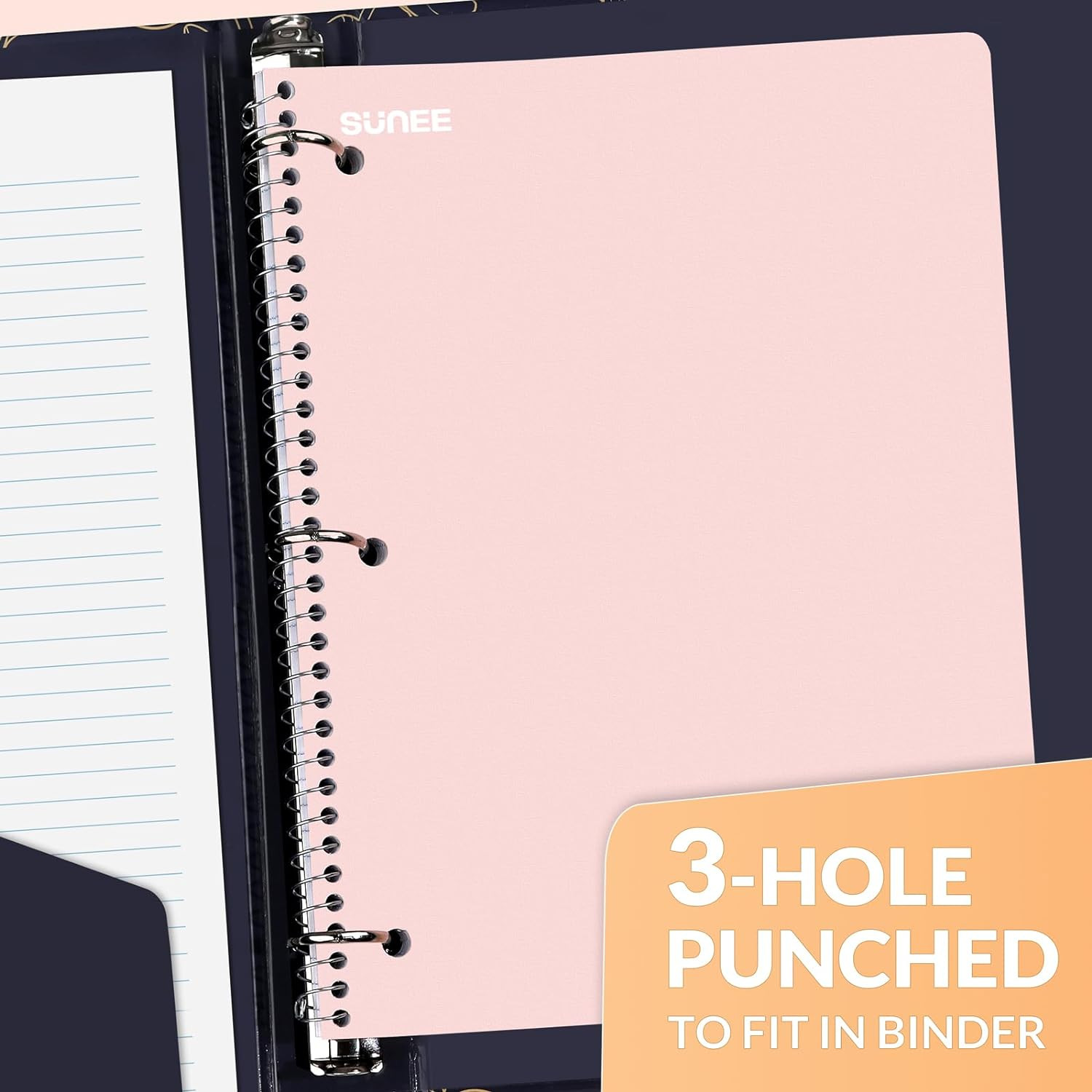 Spiral Notebooks, 1-Subject, 5 Pack, College Ruled Paper, 8″ X 10-1/2″, 70 Sheet