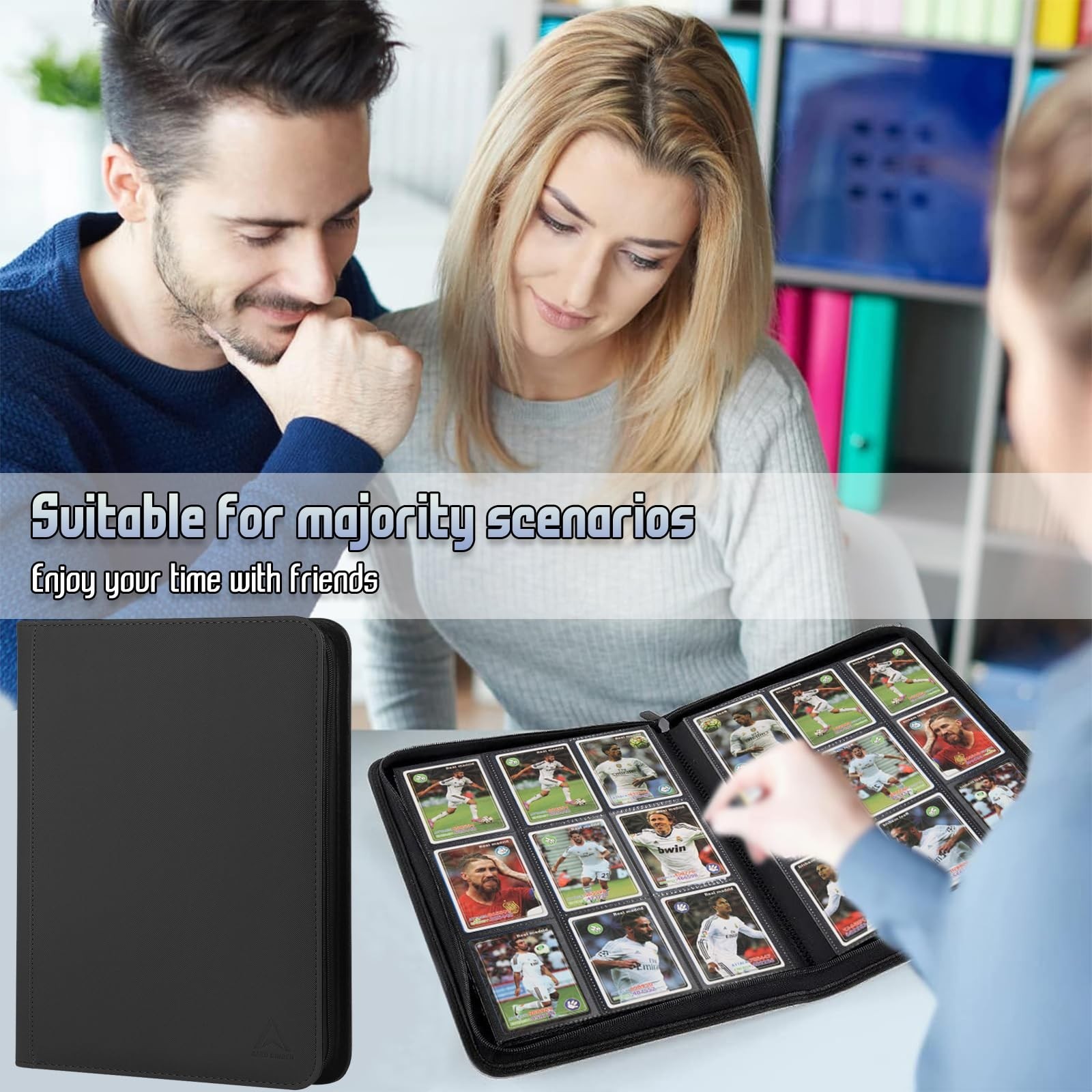 9 Pocket Card Binder – 540 Capacity with Zip Closure Premium, Double-Sided,St…