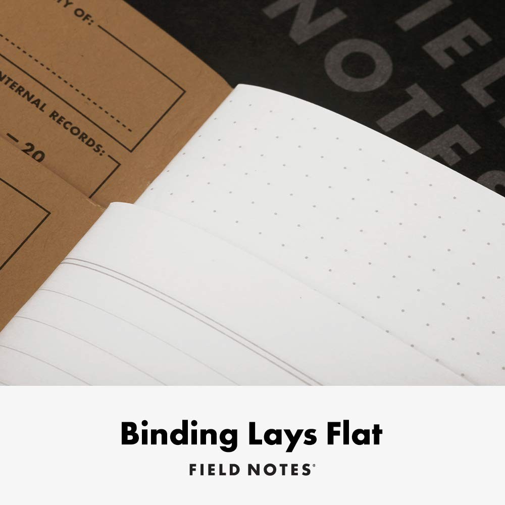3-Pack Pitch Black Memo Books (3.5″ X 5.5″), Dot-Graph, 48 Pages | Thin Pocke…