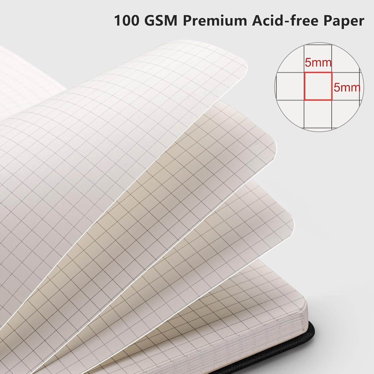 Graph Grid Paper Notebook, 2-Pack, 192 Pages per Pack, A5 Medium Size (5.7” X 8