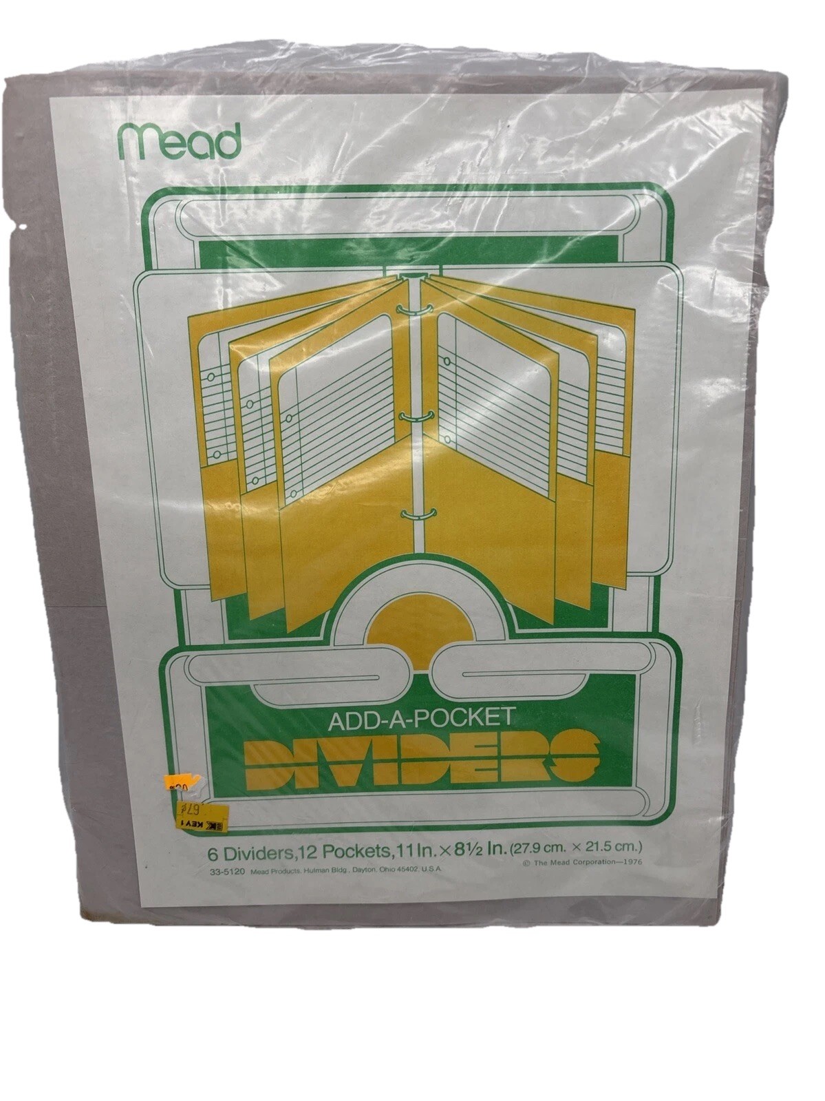 MEAD VINTAGE Add-A-Pocket Dividers 6 Dividers, 12 Pockets 11×8.5