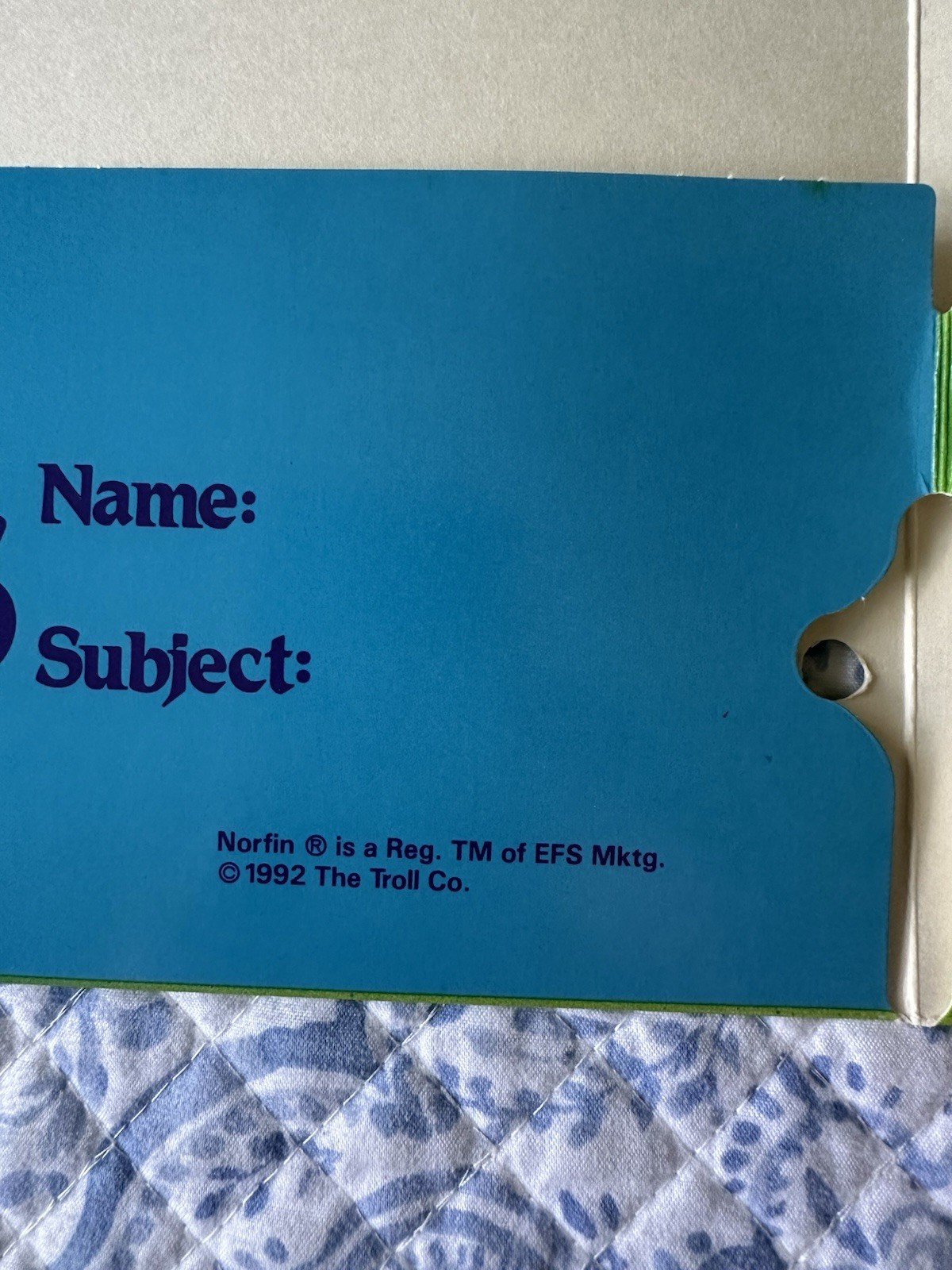 1992 Norfin Trolls Three Hole Pocket Folders For Binder Lot Of 2 Made In The USA