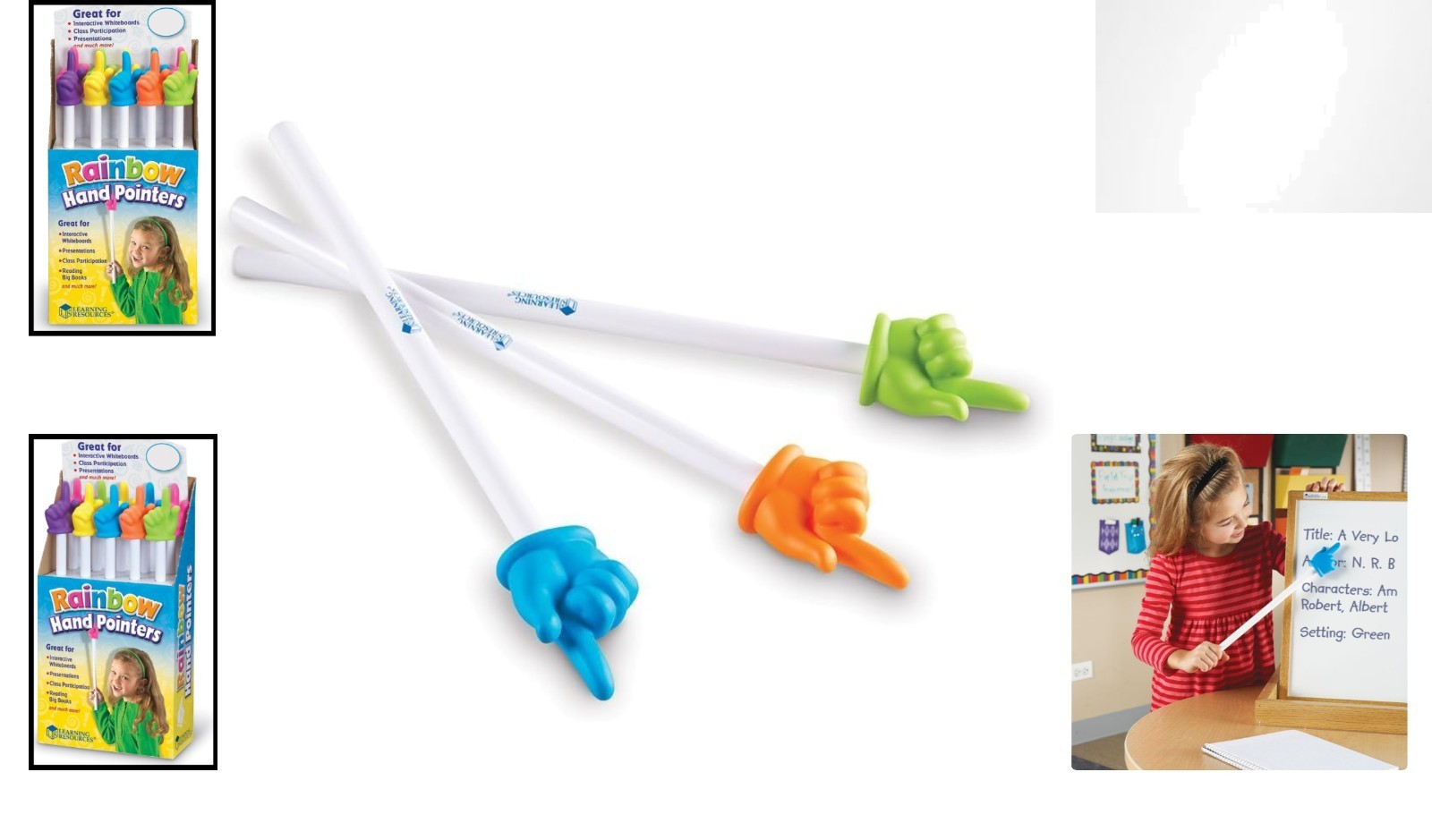 15-Inch Sensory Rainbow Hand Pointers for Classroom Participation – Set of 10