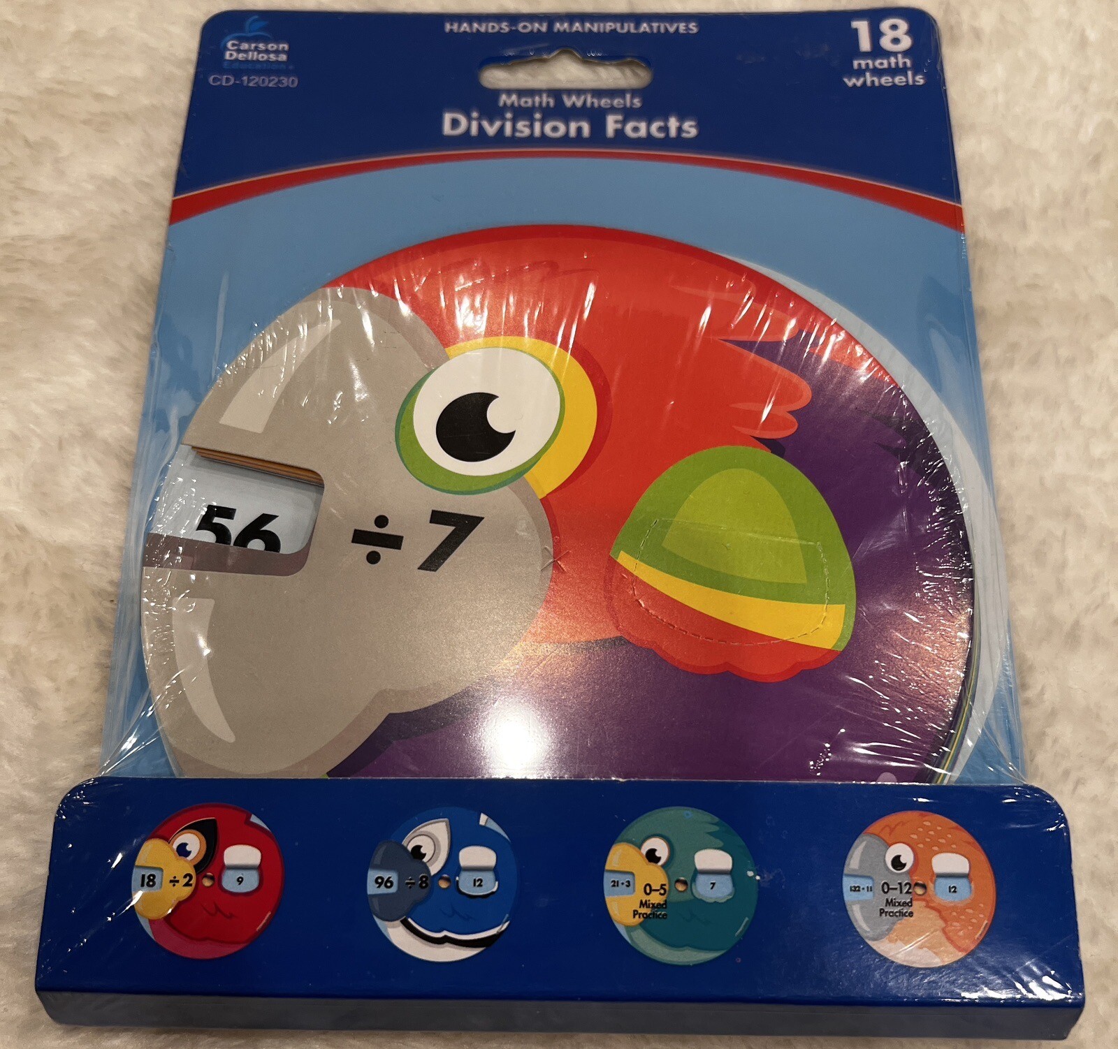 Carson Dellosa EZ- Spin Division Facts Hands On Manipulatives Math Wheels New