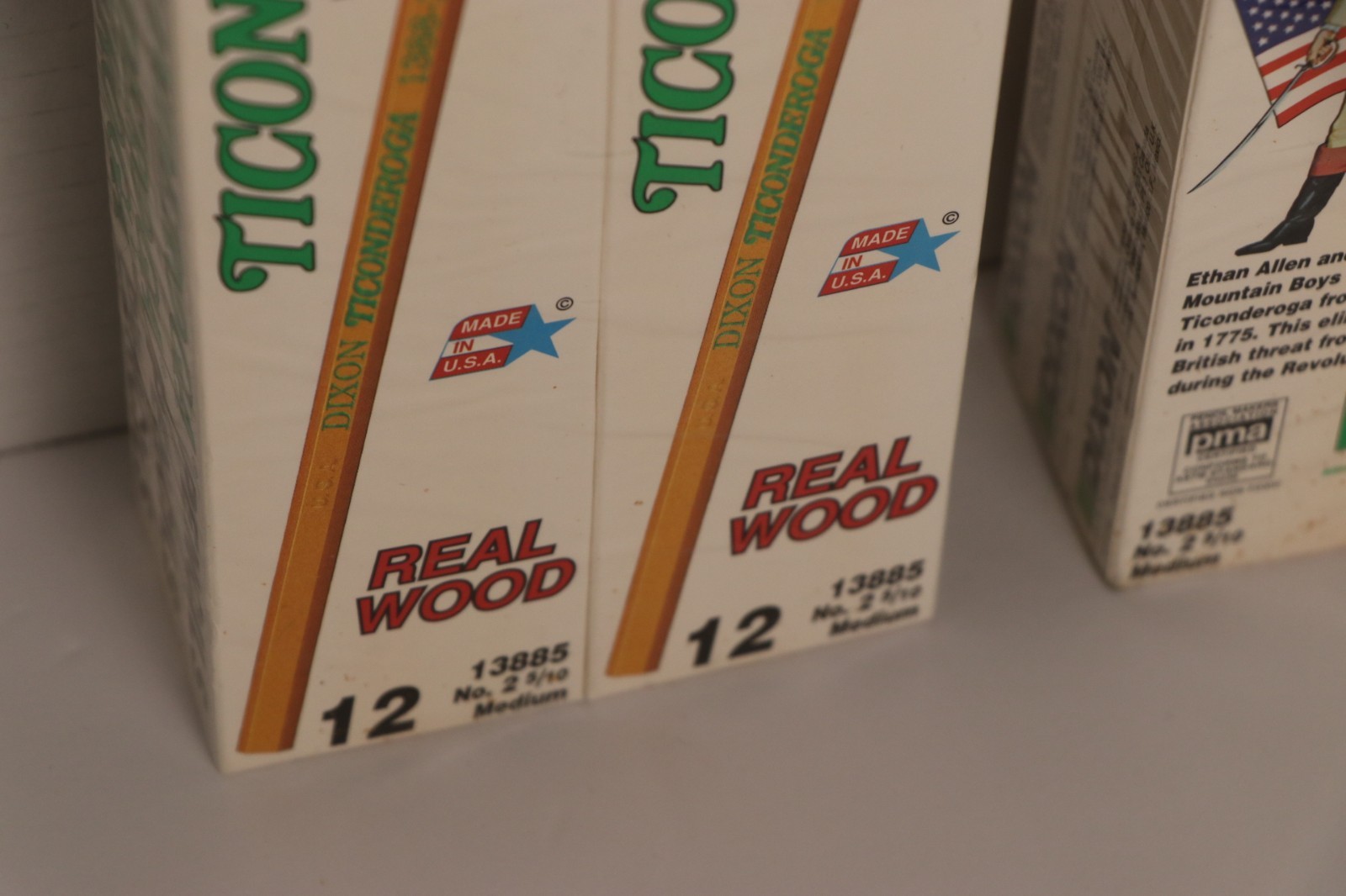 Vintage 12 Boxes Wood Pencils Dixon Ticonderoga No. 2 1/2 Medium Pencils