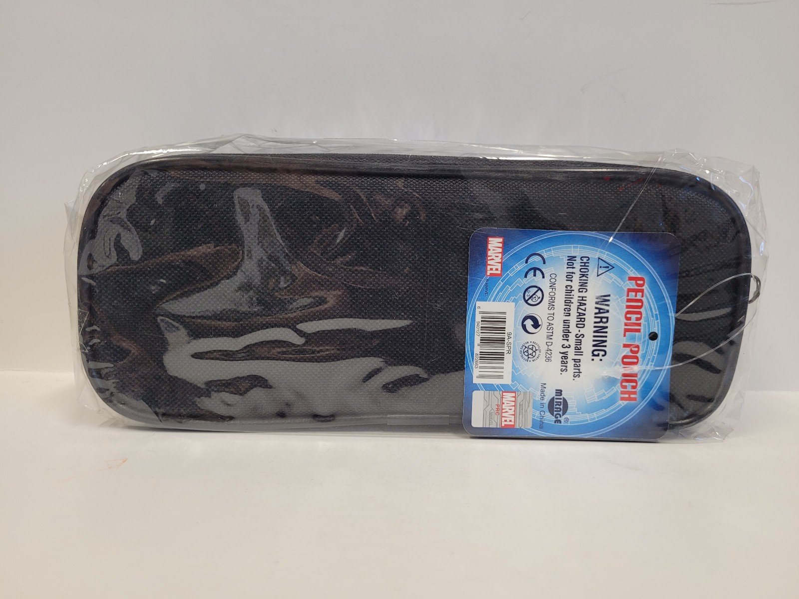 Stationery Pencil Case Bag – Marvel Spider-Man Black Zip Pouch Storage 3×8″ NEW