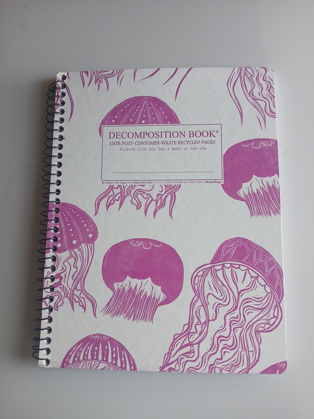 Decomposition Book-Michael Roger-“Jellyfish”-Made In USA-College Ruled
