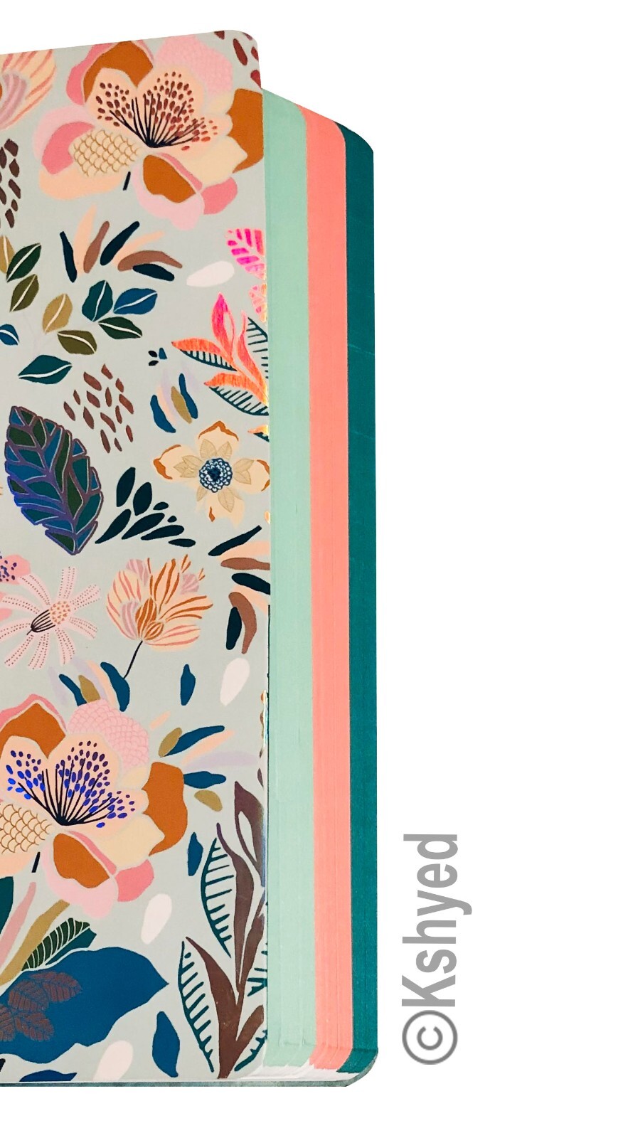 Molly & Rex Spiral Notebook, Floral Pattern (1 Pack), Wide Ruled with Folder-New