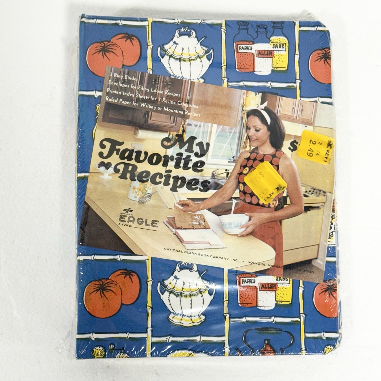 Vintage My Favorite Recipes Binder Eagle National Blank Book Retro MCM Kitchen