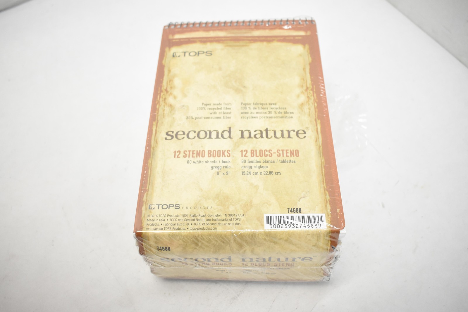 TOPS Second Nature Steno Books 12 Pack 6×9 80 Sheets Gregg Rule Made in USA