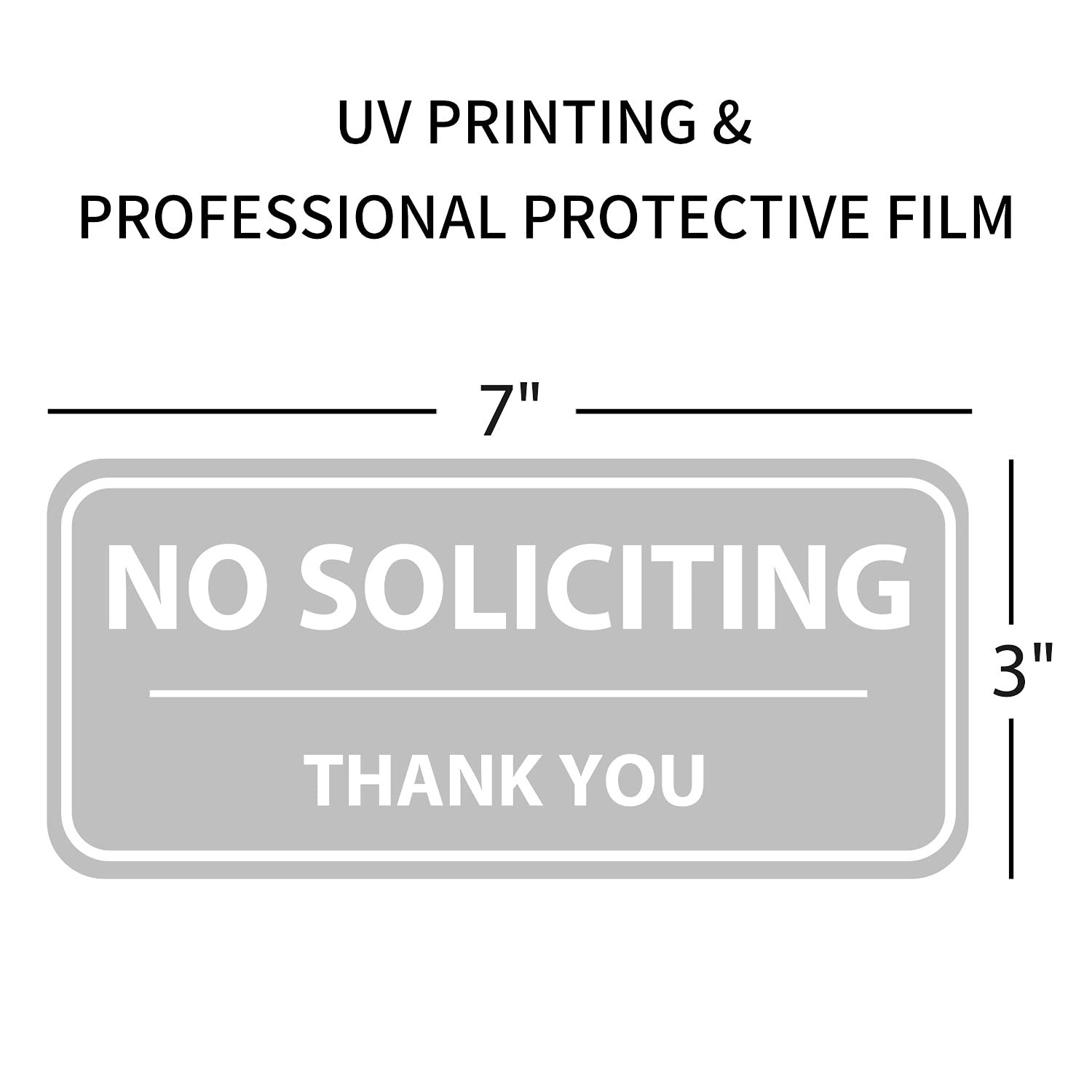 No Soliciting Sign 3”X7” No Soliciting Door Window Sticker Indoor Outdoor W…