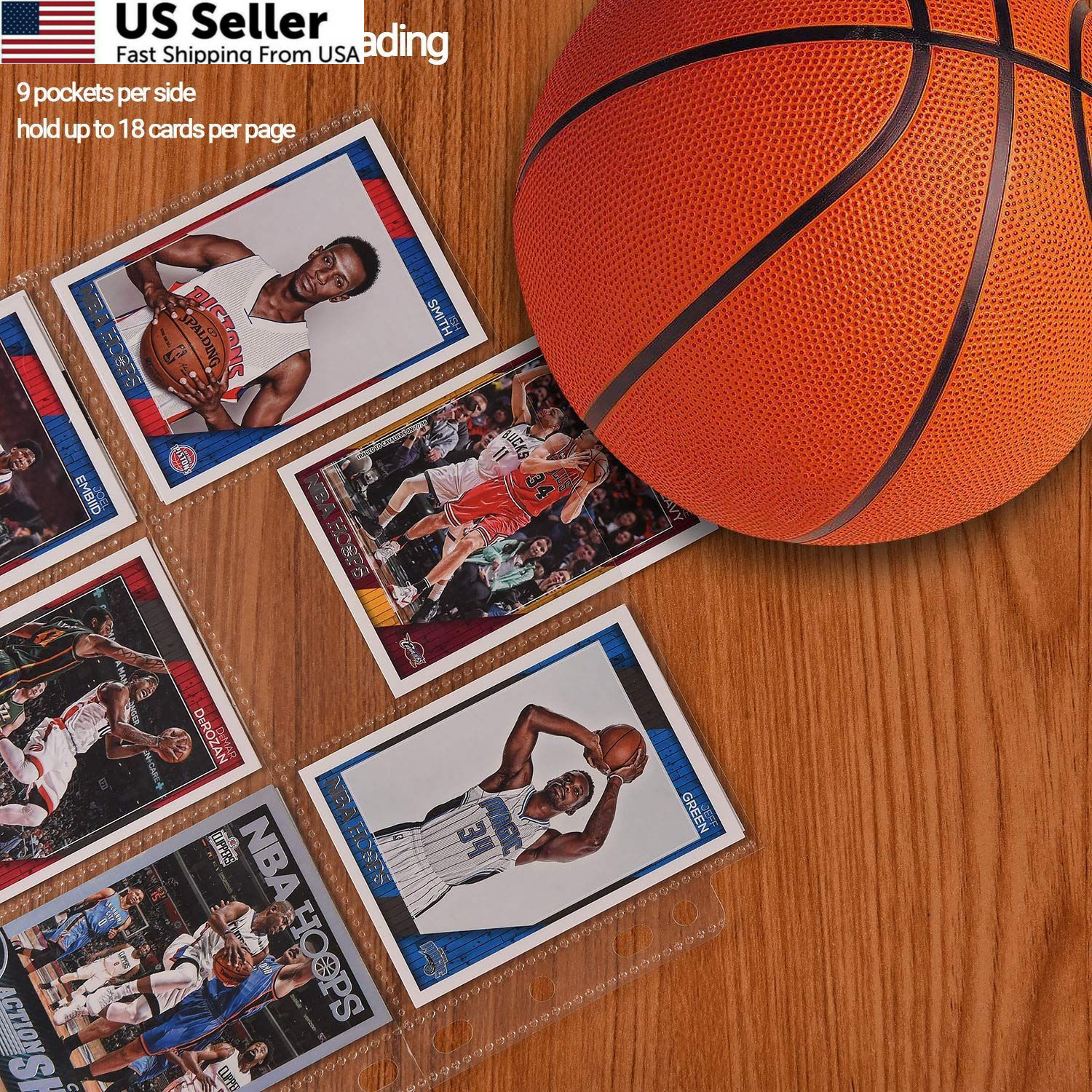 900 Pockets Baseball Card Sleeves, ABLY Double Side Double-Sided, Silver