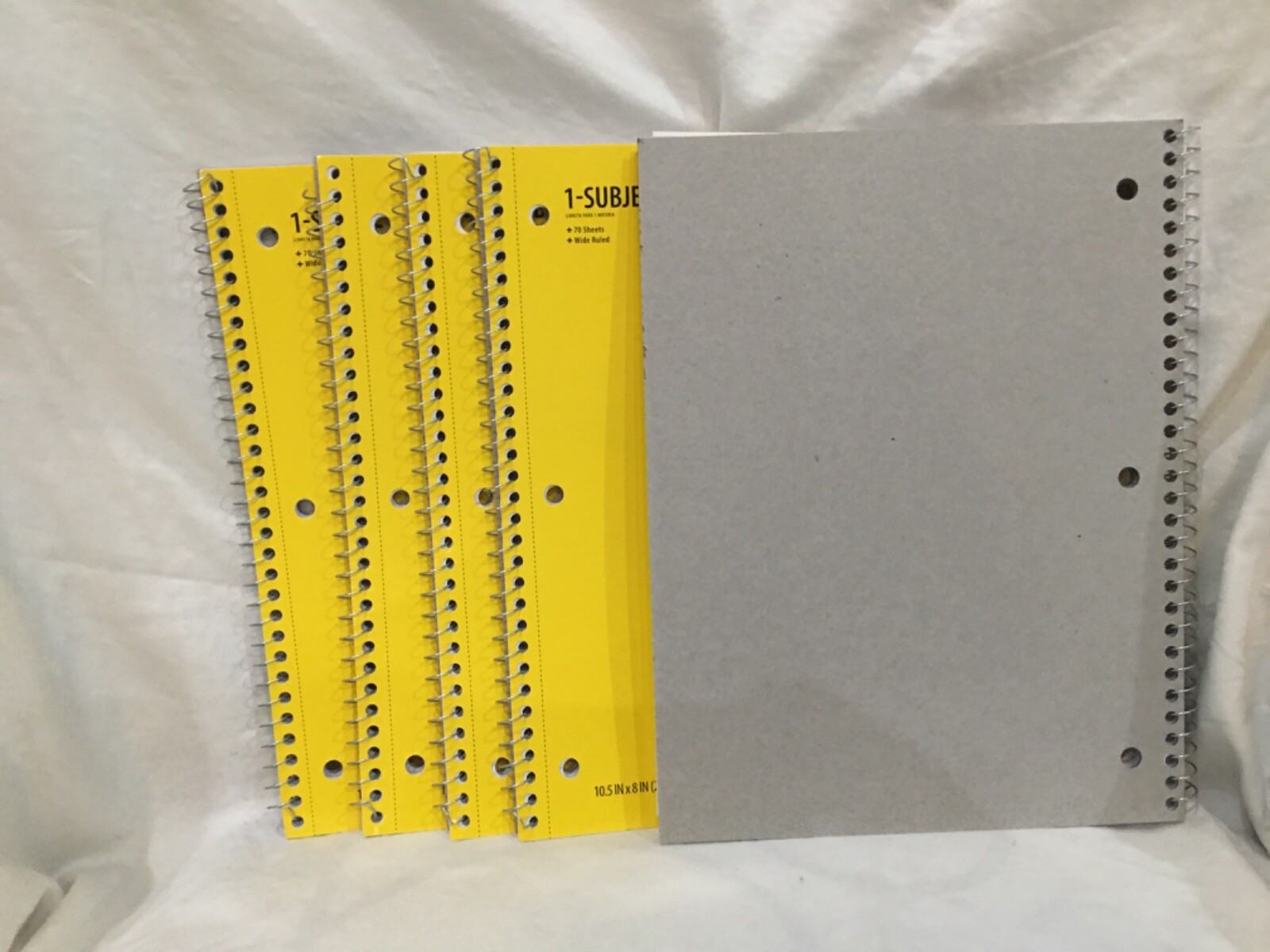 5 PACK Pen + Gear 1-subject Spiral Notebook, Wide Ruled 70 Sheets Yellow New