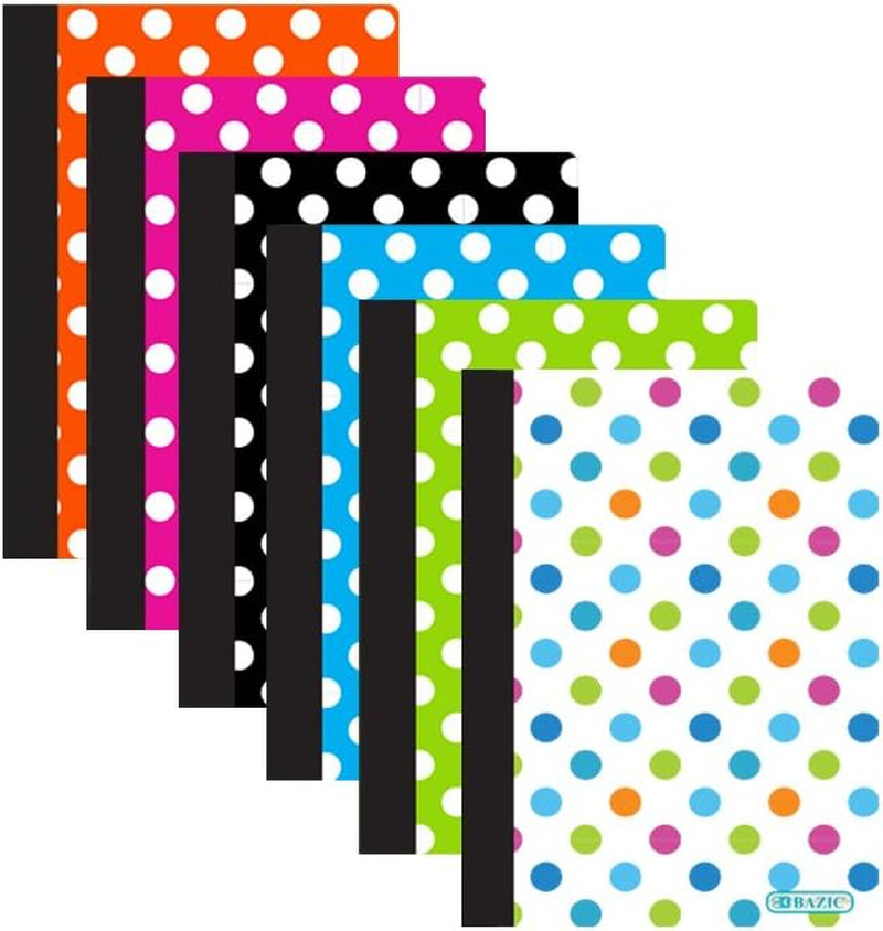 BAZIC 80 Ct. 5″ X 7″ Polka Dot Poly Cover Personal Composition Book, Case of 48