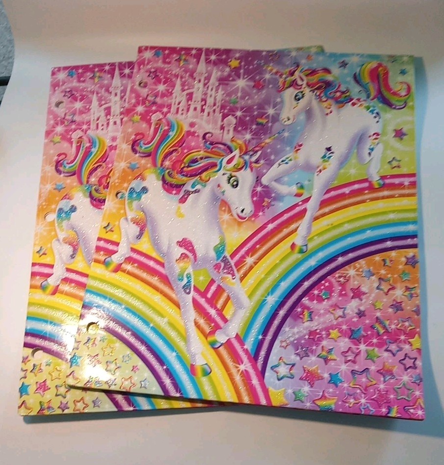 One LISA FRANK 2014 Portfolio pocket Folder Rainbow Unicorn Dash & Dazzle New