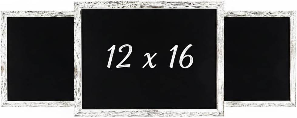 3 Pack 12×16 Chalkboard Set Rustic White Wood Frame Wall Menu Wedding Sign Decor