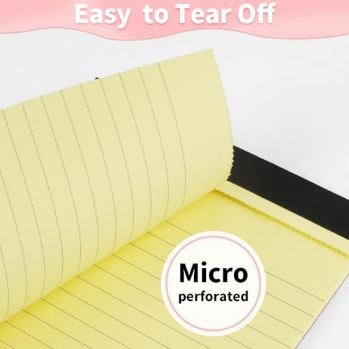 Legal Pads 5″ X 8″, 6 Pack Colored Note Pads, College Ruled Yellow Lined Paper