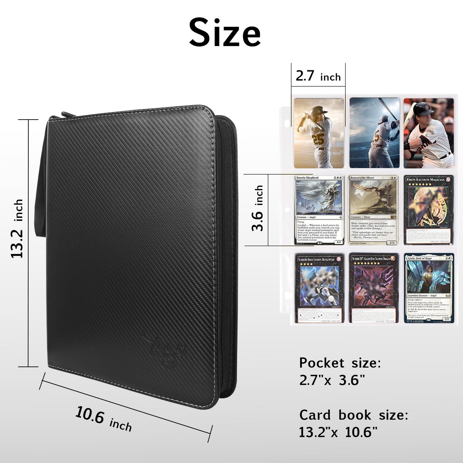 Card Binder 9 Pocket, 2024-2025 Trading Card Binder with Strap and Wristband,…
