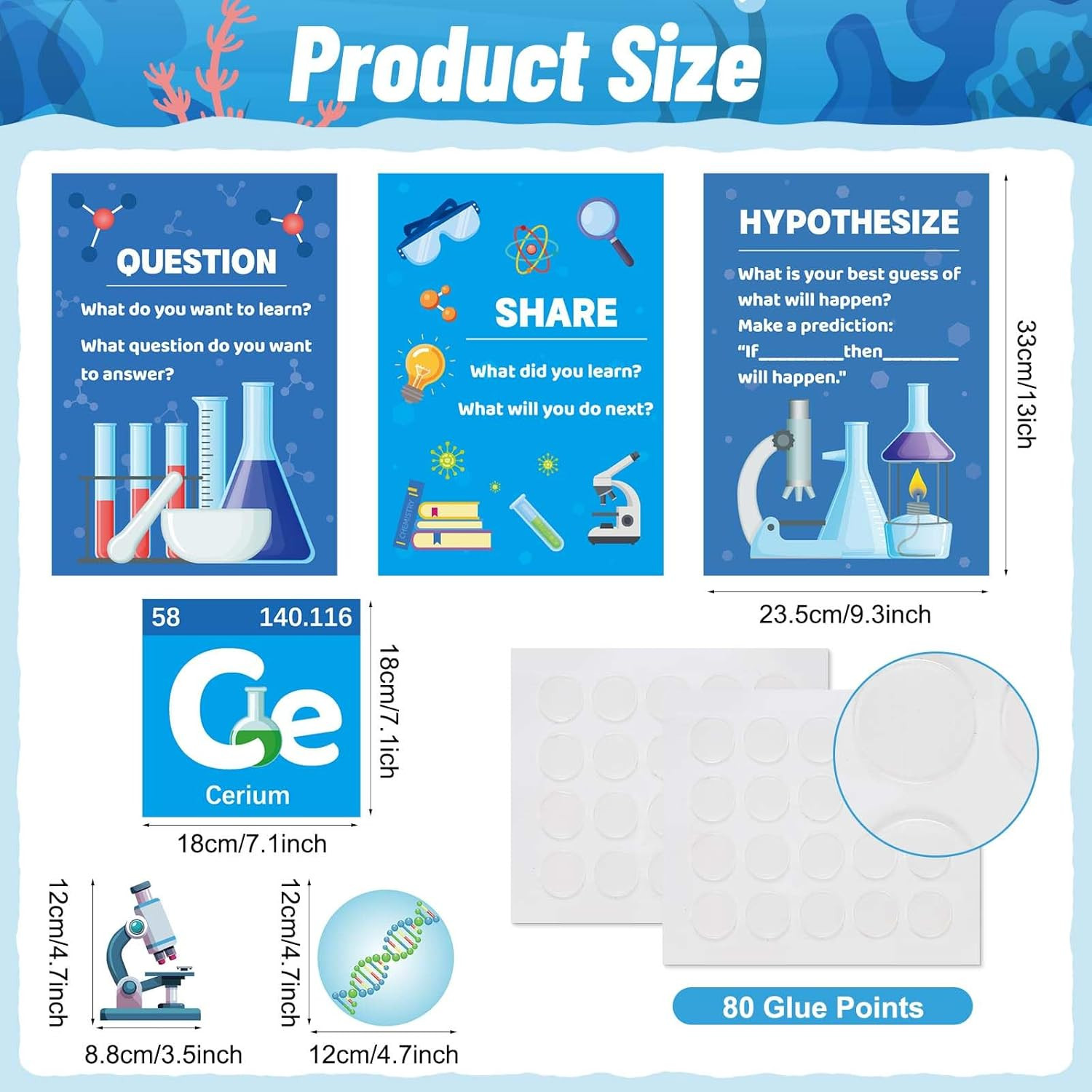 26 PCS Science Classroom Decorations, Science Posters Bulletin Board Sets Scient