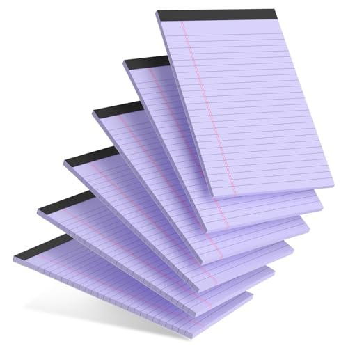 AILZFEI 6pcs Small Legal Pad 5×8 College Ruled Legal Pads Notepads 6 Purple