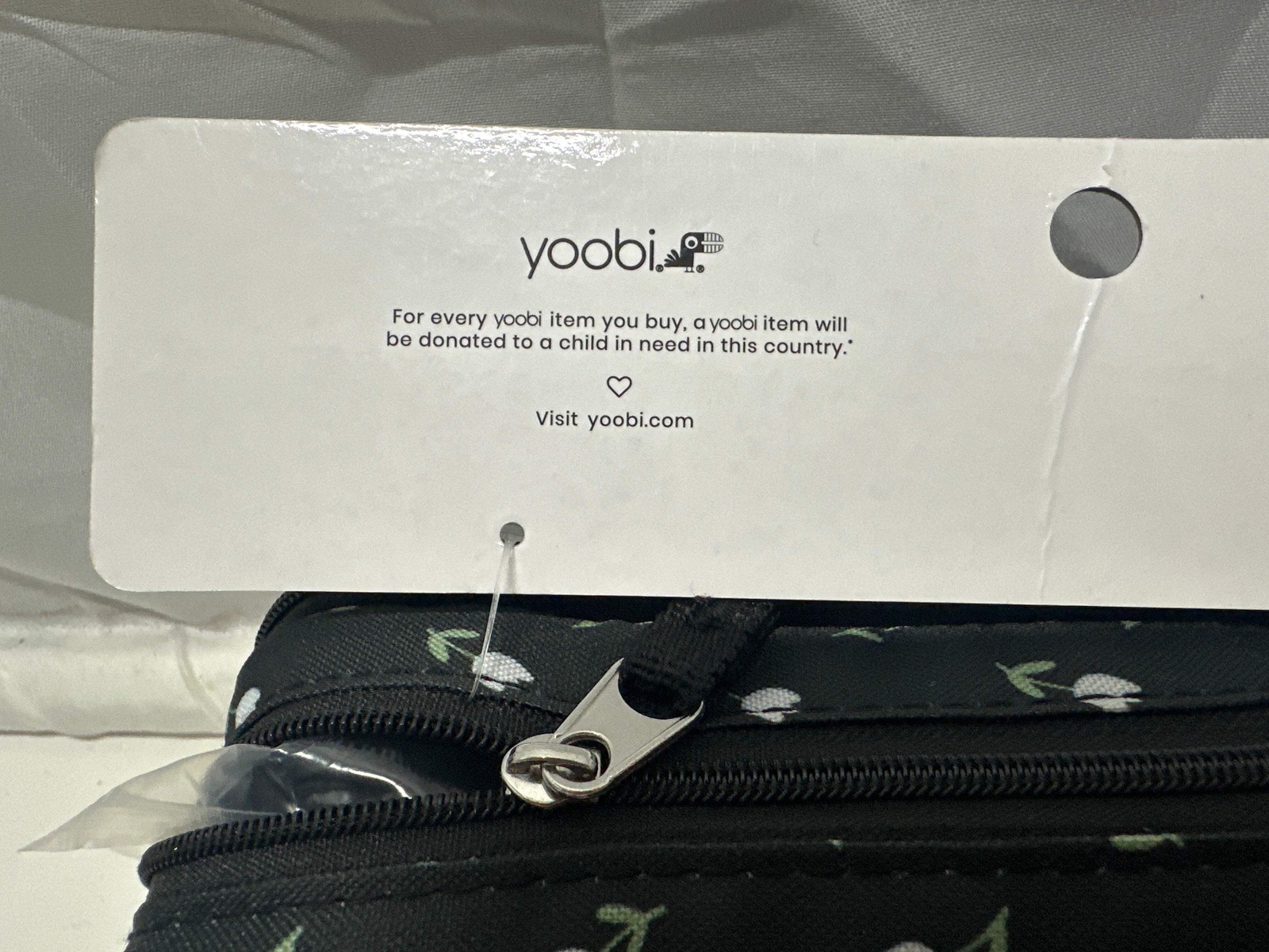 Yoobi Tulip Print Hard Shell Pencil Case Organizer Black White Floral