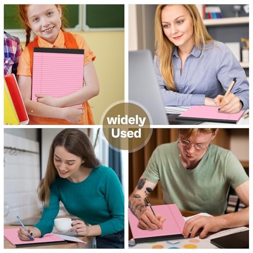 4 Pack Legal Pads 8.5 x 11 Note Pads 8.5 x 11 Notepad 8.5 x 11 Micro Pink