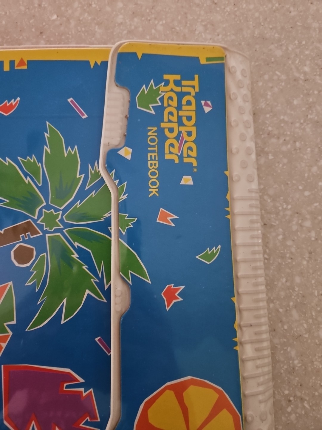 Mead Vintage 90s Trapper Keeper Blue Sky Beach Palm Tree Notebook 3 Ring Binder